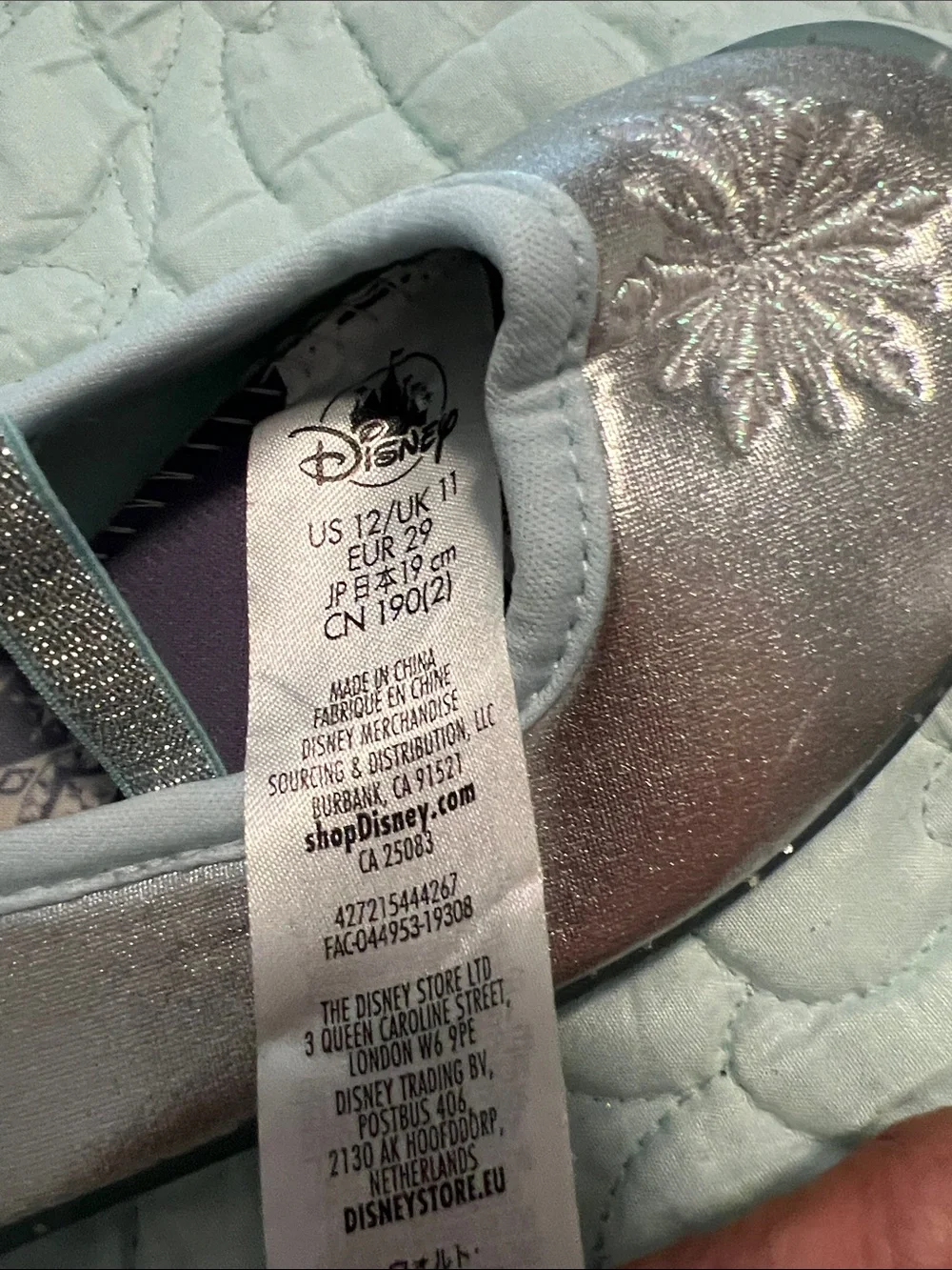 Disney, Girls' Sparkle Snowflake - Silver, “Frozen”water shoes, NWOT